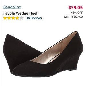 Bandolino Fayola black wedge heels suede like new